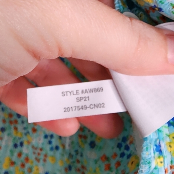 J. Crew Aqua Floral Field  Day Print Ruffle Blouse L - Picture 8 of 9